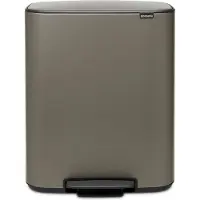 Brabantia Bo Poubelle à Pédale 2 x 30 Litres Platine