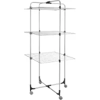 Tomado Metaltex Aliseo Séchoir à linge en tour 3 étages, Epotherm, argent