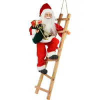 Nampook Père Noël sur les escaliers - debout - 65cm - rouge