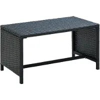 vidaXL Table basse Noir 70x40x38 cm Résine tressée