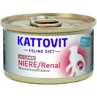 Kattovit Feline Diet Renal Aliments humides à base d'agneau pour les chats souffrant de problèmes rénaux 12x85 g
