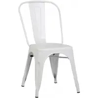 HorecaTraders Chaise empilable Tolix | Acier | Blanc | 4 pièces