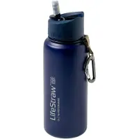 LifeStraw Stainless Steel Water Filter Bottle Go 750ml Bleu