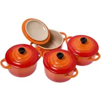 Le Creuset Les Céramiques set de mini-cocottes 10 cm, rouge-orange