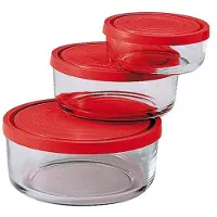 Bormioli Rocco Boîtes rondes en verre pour aliments, pour la cuisine et les déplacements, lot de 3 pièces