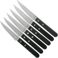 Amefa Pizza 7000 couteaux à steak noir, 6 pièces