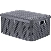 Curver Panier STYLE M avec couvercle gris foncé