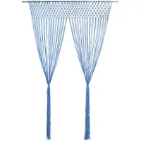 vidaXL Rideau en macramé Bleu 140x240 cm Coton