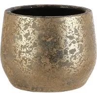 Mica Decorations Flowerpot Clemente 1055435, ceramics, Ø 19.5 cm, gold (19.50 x 15.50 cm)
