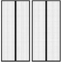 vidaXL Rideaux de porte moustiquaires 2 pcs. Aimant Noir 220x110 cm