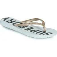 Superdry Femme Logo En Relief Code Essential Tongs, Blanc &amp; Rose - Taille: M