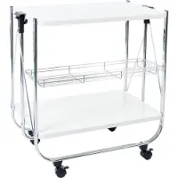 Iris Ohyama, Desserte De Cuisine Sur Roulette - Kitchen Wagon - Cw-005, Métal, Blanc, 68,5 X 39 X 69 Cm