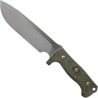 Lionsteel M7 CVG Satin, Green Canvas Micarta couteau fixe, Molletta design