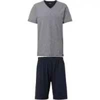 Tom Tailor Pyjama court bleu nuit / gris foncé