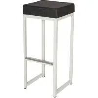 HorecaTraders Tabouret de bar Kubo Bar | Acier/Lin | Anthracite/Blanc | 2 pièces