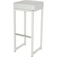 HorecaTraders Tabouret de bar Kubo Bar | Acier/Cuir artificiel | Blanche Neige | 2 pièces