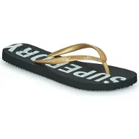 Superdry Femme Logo En Relief Code Essential Tongs, Noir &amp; Blanc - Pointure: L
