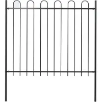 vidaXL Clôture de jardin avec design d'arceau acier 1,7 m noir