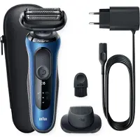 Braun Series 6 61-B1200s Rasoir à grille Tondeuse Noir, Bleu
