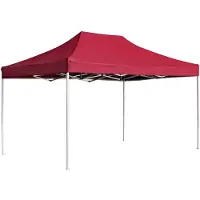 vidaXL Tente de réception professionnelle pliable aluminium 4,5x3 m rouge vin