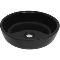 vidaXL Lavabo en céramique rond noir 42x12 cm
