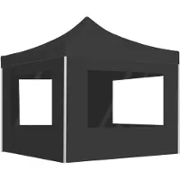 vidaXL Tente de réception pliable à parois Aluminium 3 x 3m Anthracite