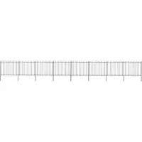 vidaXL Clôture de jardin avec dessus en cerceau Acier 13,6x1,5 m Noir