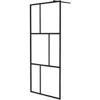 vidaXL Walk -in Duschwand 90x195 cm gehärtetes Glas schwarz (en anglais)