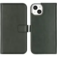 Selencia Étui portefeuille en cuir véritable Apple iPhone 14 Plus - Vert