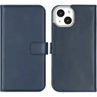 Selencia Étui portefeuille en cuir véritable Apple iPhone 14 - Bleu
