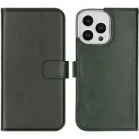 Selencia Étui portefeuille en cuir véritable Apple iPhone 14 Pro Max - Vert