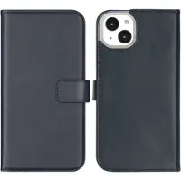 Selencia Étui portefeuille en cuir véritable Apple iPhone 14 Plus - Bleu