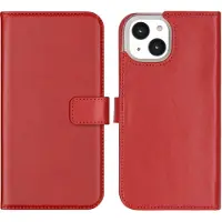 Selencia Étui portefeuille en cuir véritable pour Apple iPhone 14 - Rouge