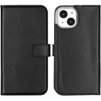 Selencia Étui portefeuille en cuir véritable pour Apple iPhone 14 - Noir