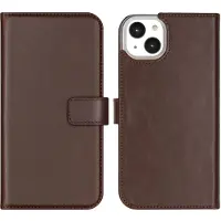 Selencia Étui portefeuille en cuir véritable Apple iPhone 14 Plus - Marron