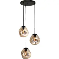 Masterlight Lampe suspendue Lava 3x verre à fumée