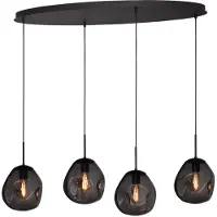 Masterlight Lampe suspendue Lava Oval 4x verre doré