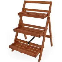 Casaria Étagère à fleurs 3 niveaux en bois d'acacia 56 x 59 x 79cm