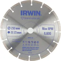 Irwin Disque diamant 230mm x 22.23mm / segmenté pour le béton, la brique, le granit et le marbre
