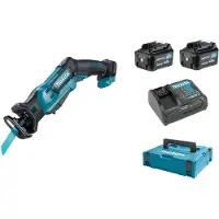 Makita Scie sabre 10.8 V CXT - - avec 2 batteries 12V 4.0 Ah - chargeur - MakPac - JR103DSMJ