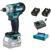 Makita Visseuse à chocs 12 V CXT 135 Nm - - avec 2 batteries 12V 4.0Ah, chargeur - MAkPac- TD111DSMJ