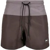 Urban Classics Shorts de bain brun foncé / gris / blanc
