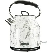 Bourgini Marble Kettle retro - Impression marbrée - Utilisation sans fil - Métal - Filtre à eau anti-brûlure - Grande capacité de 1,7L pour 8 tasses de thé - Sans BPA