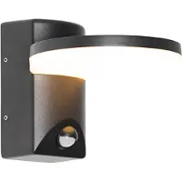 QAZQA Applique murale extérieure noire avec LED IP54 détecteur de mouvement - Esmee