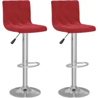 vidaXL Tabouret de bar 2 pcs. Velours rouge vin