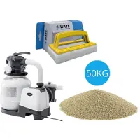 OEM Intex - Pompe à sable 7900 L/u & sable de filtration 50 kg & brosse à récurer WAYS