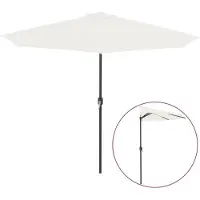 vidaXL Parasol de balcon avec mât en aluminium sable 300x155 cm semi-circulaire