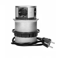 ORNO Prise escamotable de plan de travail OR-AE-1341(GS) - Câble 1,5 m - Schuko - Pour meubles,
