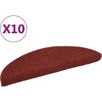 vidaXL Tapis d'escalier autocollants 10 pièces 56 x 17 x 3 cm Rouge bordeaux Demi-rond