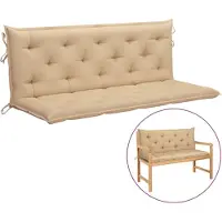 vidaXL Coussins de banc de jardin 2 pcs. Beige 150x50x7 cm Tissu Oxford
